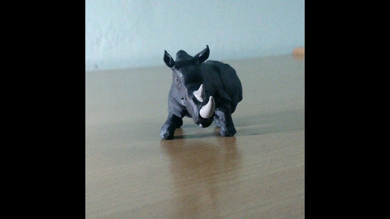Clay Animation | Rhinoceros #shorts #clay #stopmotion #animation #rhino #rhinoceros #shekharmamaarts