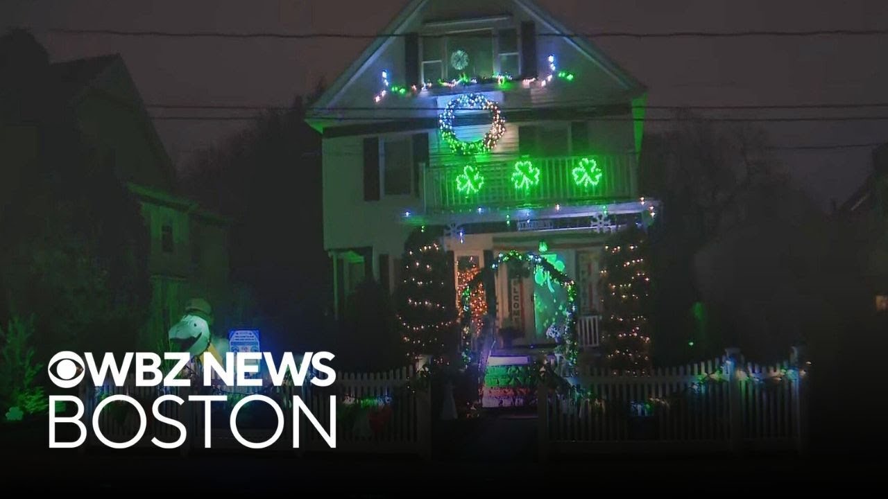St. Patrick's Day light display at Boston home raising money for Make A Wish