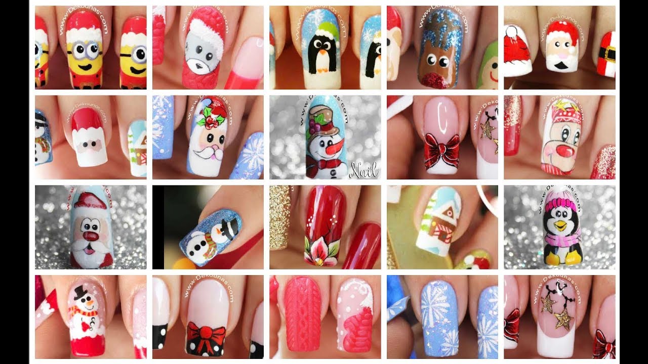 ♥ COMPILACIÓN de DISEÑOS de UÑAS NAVIDEÑOS ♥ Deko Uñas