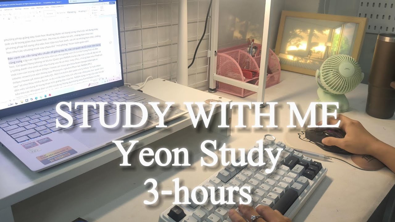 3-Hour Study with Me | Stay Focused & Productive | Relaxing Piano | YeonStudy