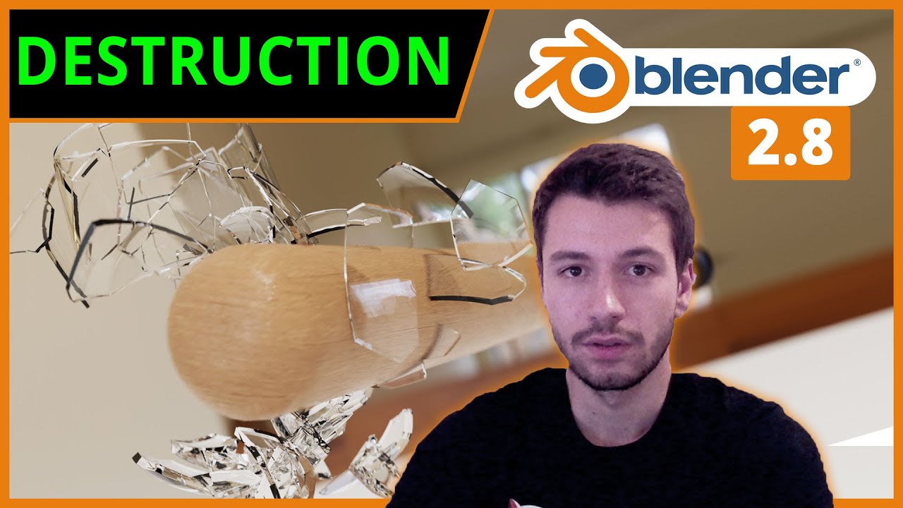 DESTRUCTION RÉALISTE D'UN VERRE AVEC UNE BATTE DE BASEBALL | Blender 2.8 (+ Cell Fracture) [TUTO FR]