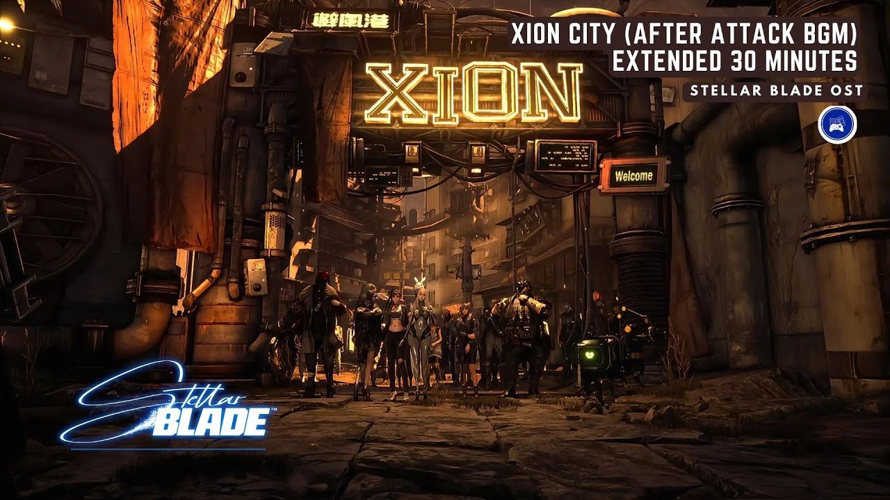 White Night - Twilight [Xion City BGM] with lyrics - Stellar Blade OST Extended 30 Min [4K HQ]