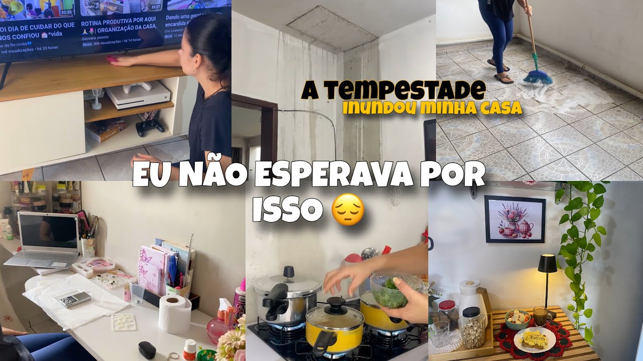 VLOG DE ROTINA de Dona de Casa | Fiz Almoço, Limpeza da Casa e uma TEMPESTADE Inundou Tudo! 😱🌧️