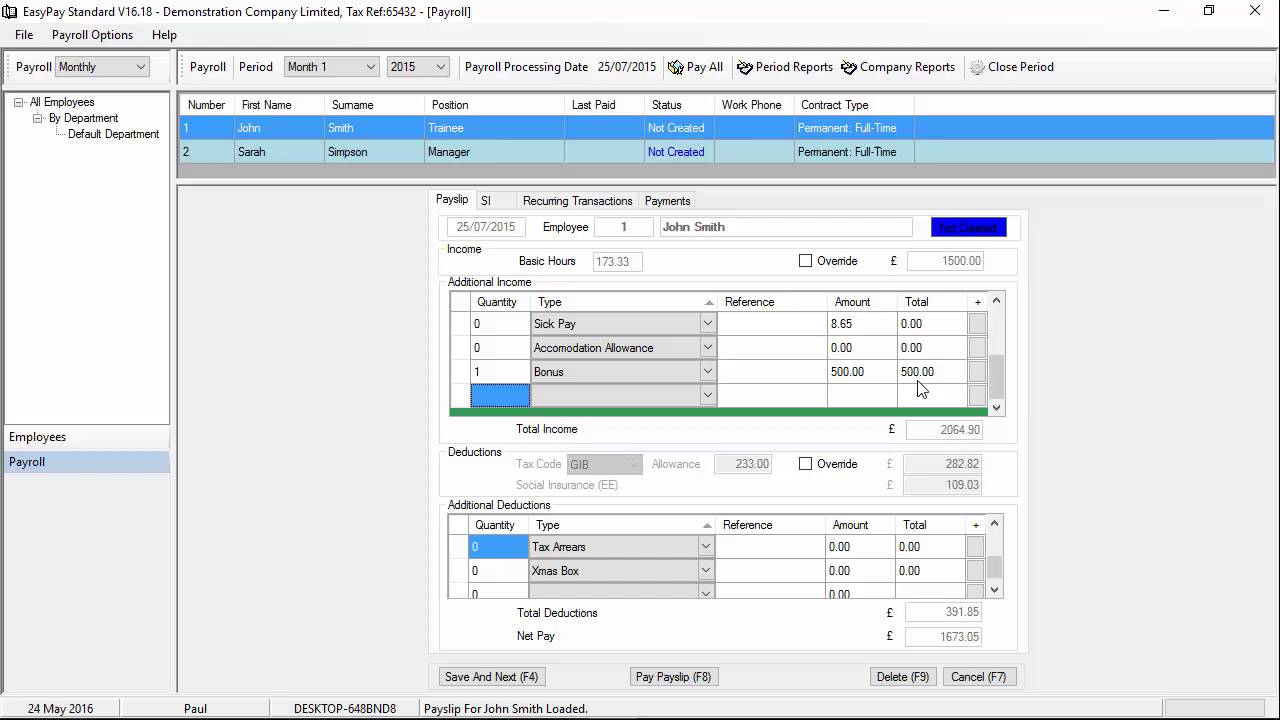 Running A Simple Payroll with EasyPay (Standard)