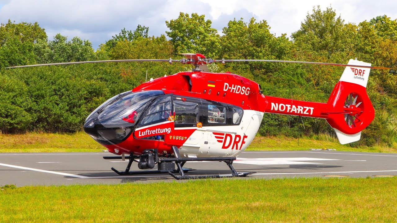 Start von Christoph 80 | DRF Luftrettung Airbus H145 D-HDSG | Standby Aviation | Klinikum Bayreuth