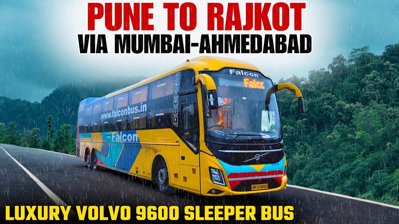 PUNE TO RAJKOT in Volvo 9600 Bus Journey | Pune To Ahmedabad | Falcon Travels