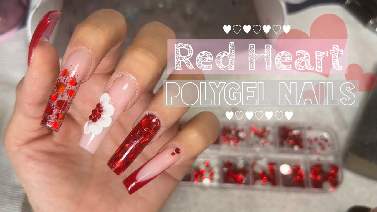 ❤️КРАСНЫЕ СЕРДЦА | 💅🏼ПОЛИГЕЛЬ | ✨3D-АРТ НОГТЕЙ | 💋ДЕНЬ СВЯТОГО ВАЛЕНТИНА | Киара скай💕