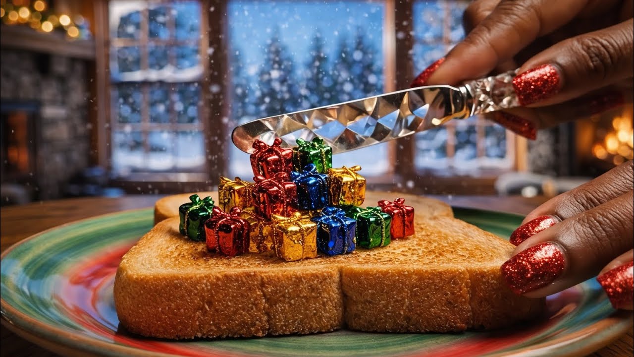 Christmas Spread on Toast | Relaxing AI ASMR Experience 🎄✨ (No talking)