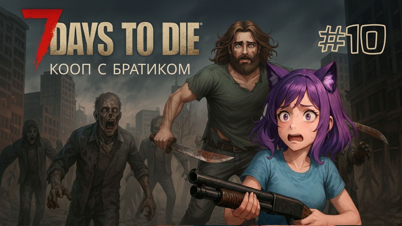 #10 ► 7 Days to Die ► Кооп с братиком ► Кошка нашла братика!