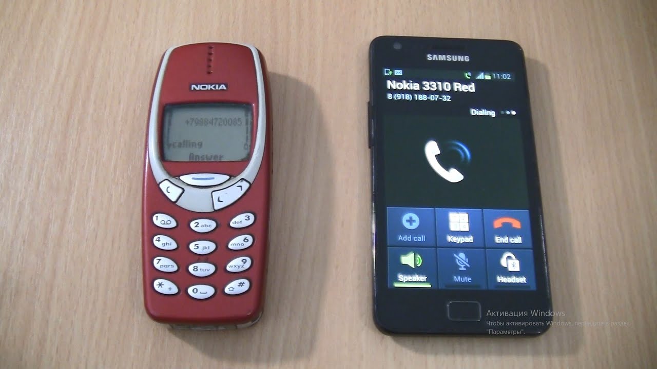Incoming call & Outgoing call at the Same time Samsung Galaxy S2+Nokia 3310 RED