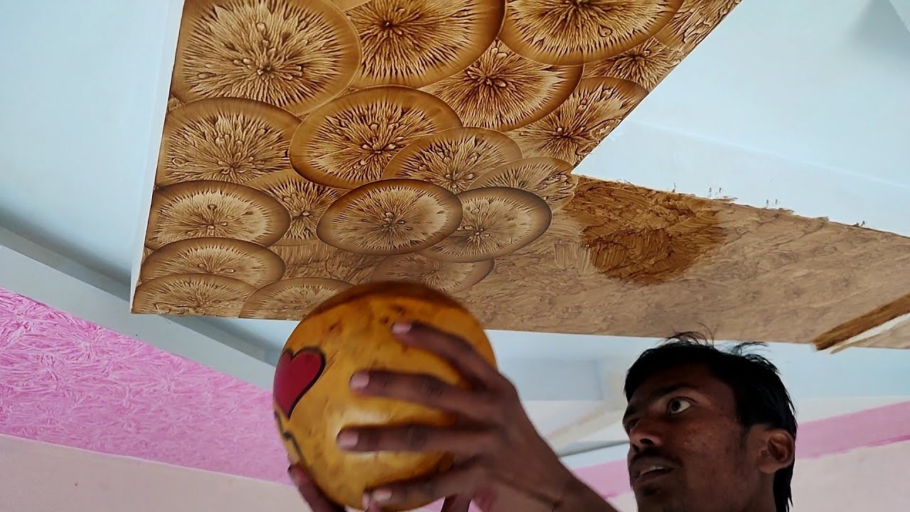 creative paint ideas with ball. texture  on ceiling design