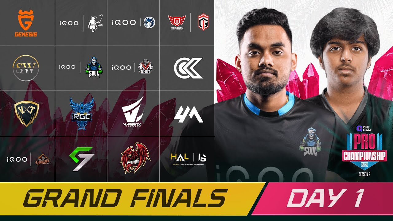 ONEGAME PRO CHAMPIONSHIP S2 | GRAND FINALS | DAY 1 | BGMI | #iqoosoul #iqooog #vxt #iqoo8bit