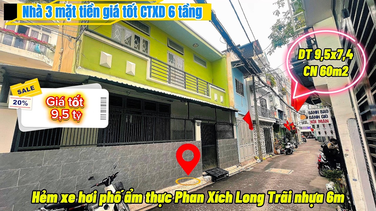 Si&ecirc;u Hiếm! G&oacute;c 3MT 60m&sup2;  ở Phan X&iacute;ch Long Nh&agrave; 2 Tầng Ph&uacute; Nhuận &ndash; Gi&aacute; Dưới 9,5 Tỷ TL