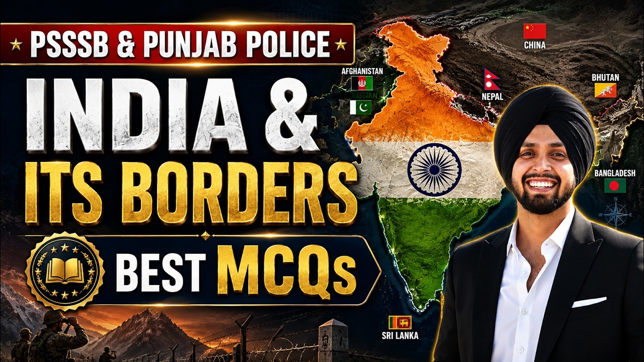 Borders of India With Other Countries | Top MCQs | PSSSB & Punjab Police ASI 2026 | by Gagan Sir