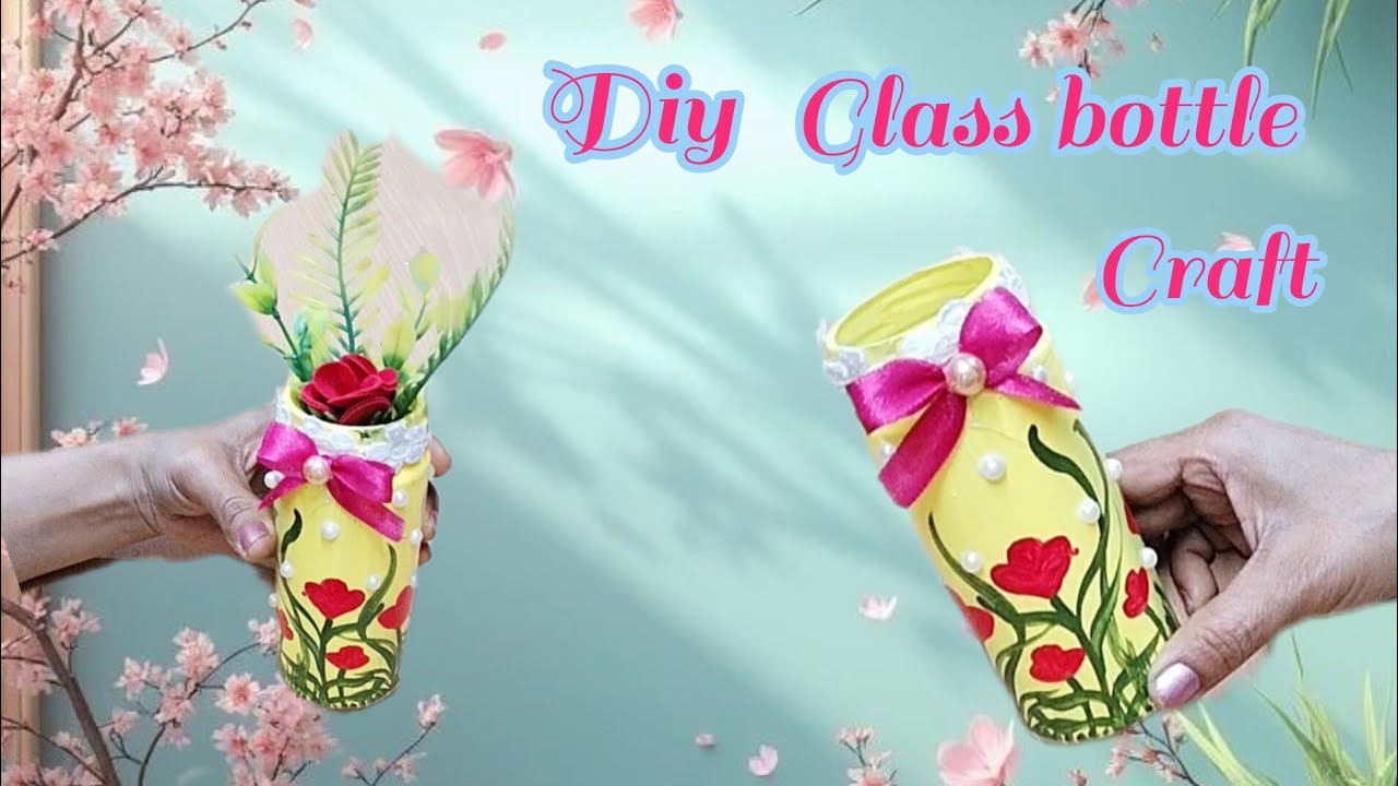How to make painting on glass bottle Craft idea ⚡✨#trending #viral #art #artandcraft #artworkcorner 