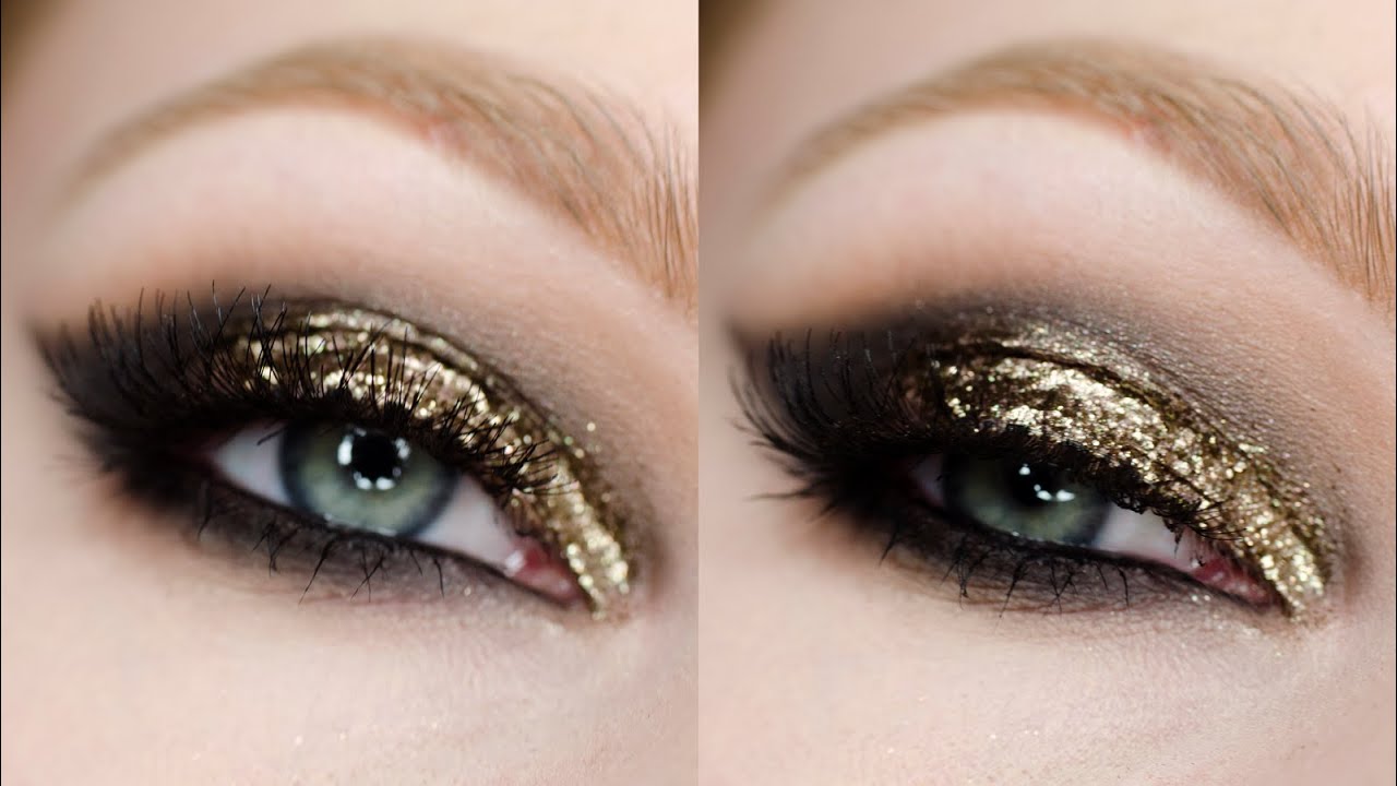 Makijaż wieczorowy z brokatem ** makeup TUTORIAL ** Jak aplikować brokat