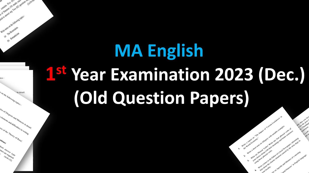 MA 1st year English Old question papers 2023