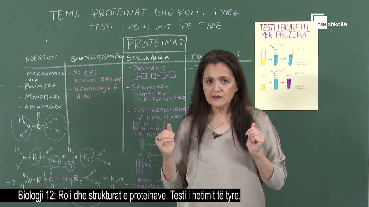 Roli dhe strukturat e proteinave. Testi i hetimit të tyre | Biologji 12