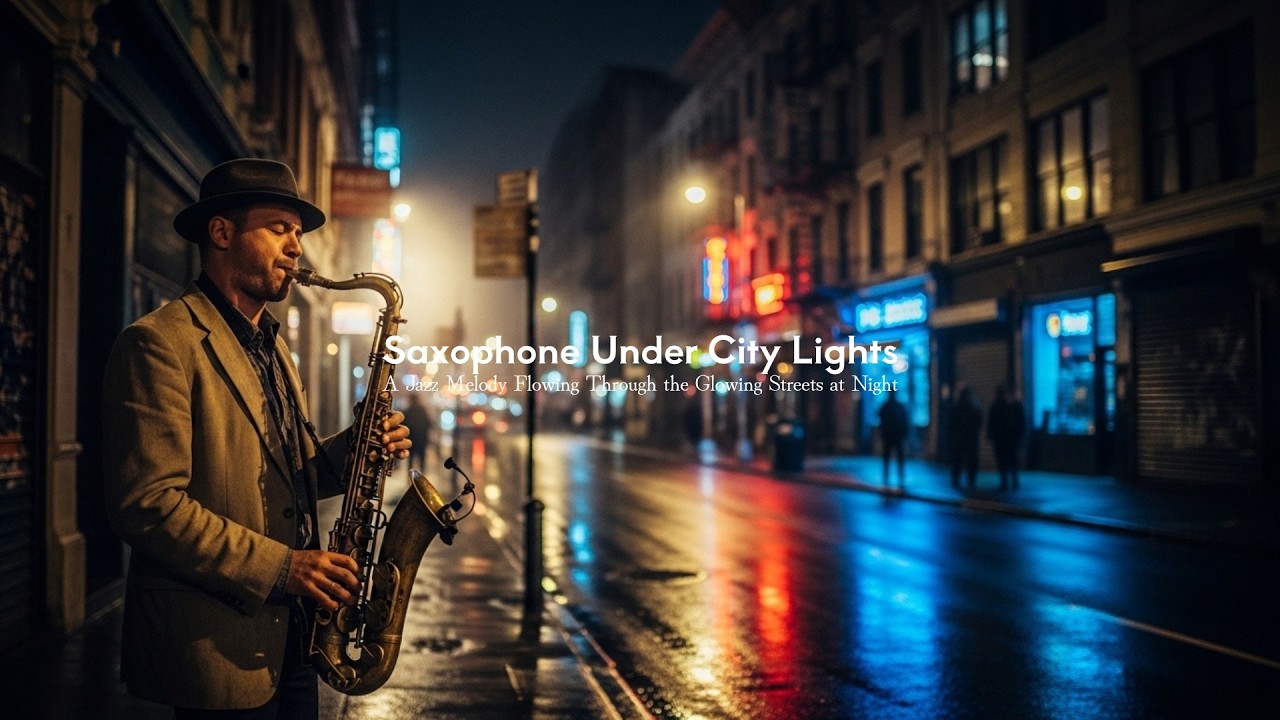 Neon City Jazz Night 🌃 | Smooth Saxophone Vibes for Late Night Relaxation