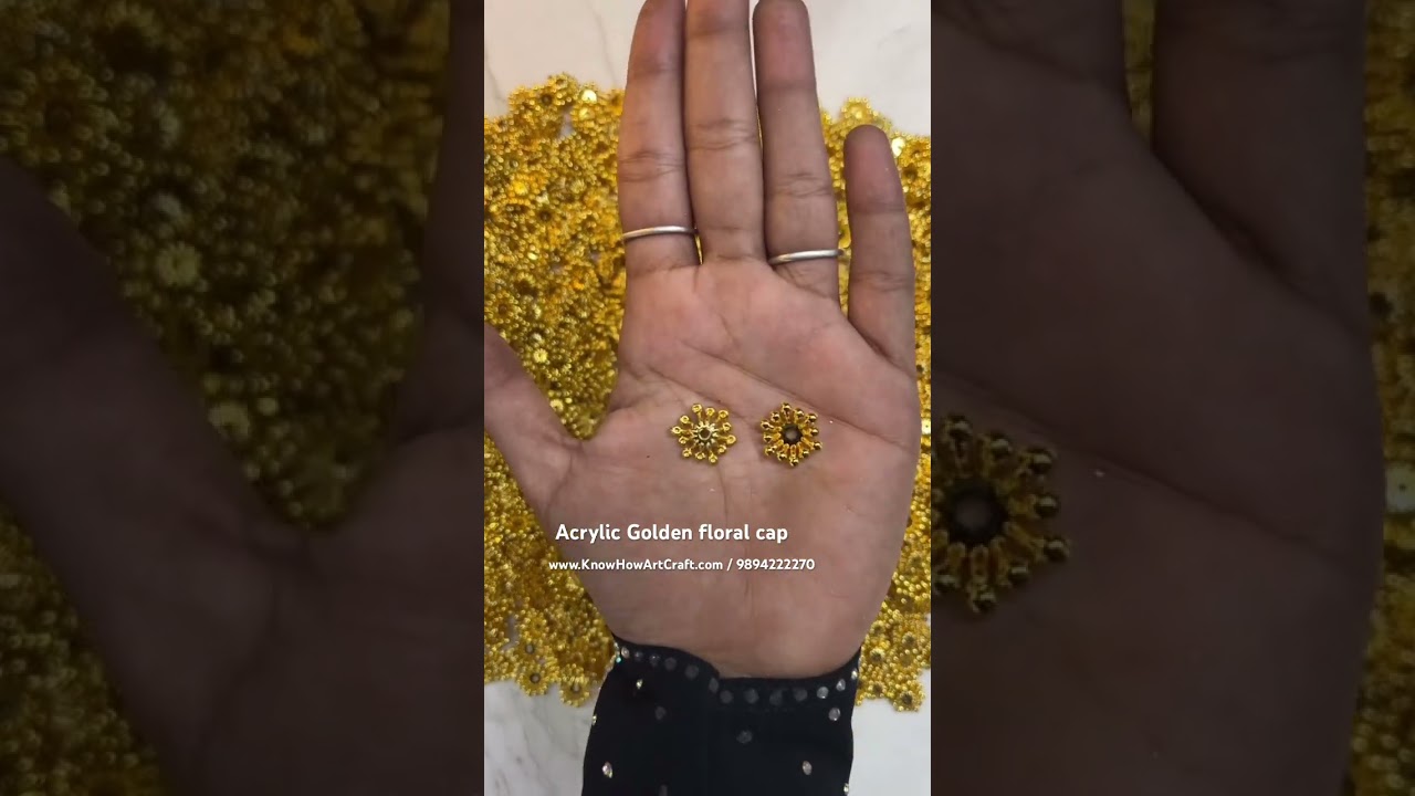Acrylic Golden floral cap