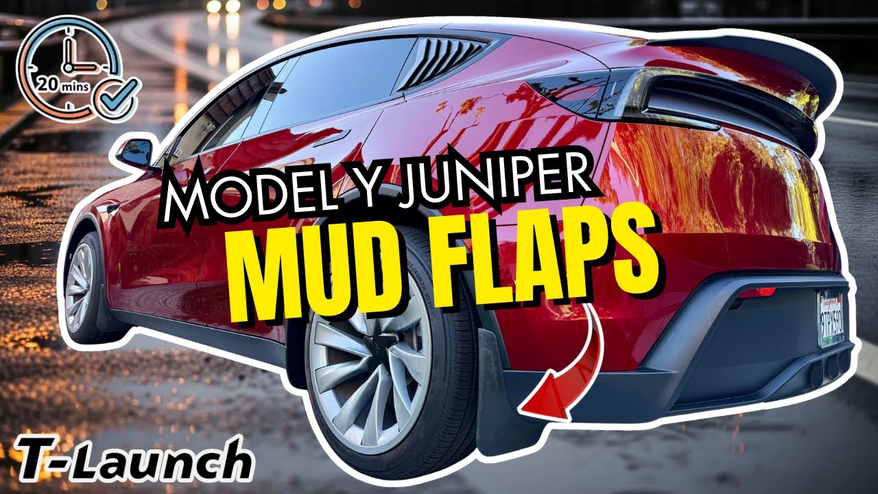 Передние и задние брызговики Juniper для Model Y от Teslaunch — [Обзор аксессуаров Juniper]
