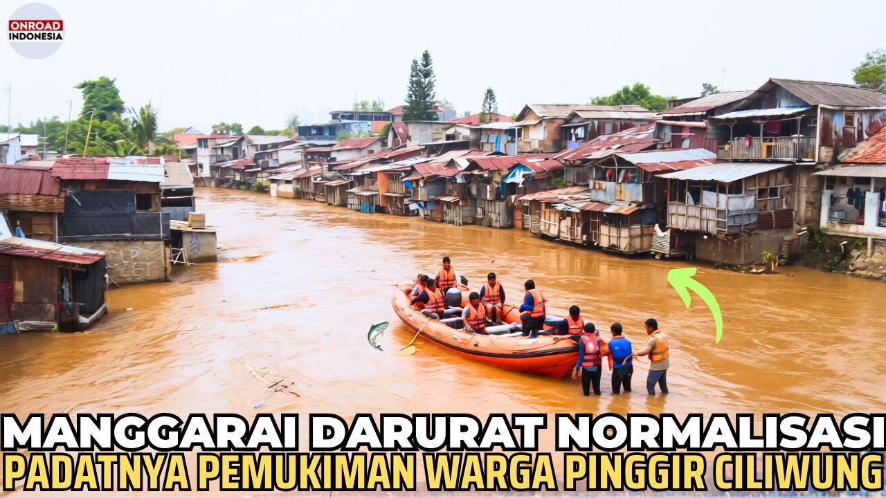 CILIWUNG MELUAP DI ALIRAN SEMPIT ARAH MANGGARAI - Rumah Warga TERENDAM SEDADA Menunggu NORMALISASI