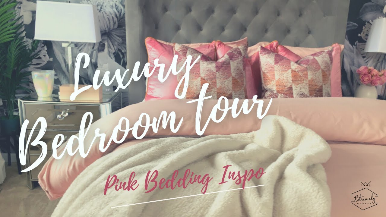 NEW!! LUXURY BEDROOM ROOM TOUR PINK BEDDING SUMMER DECOR