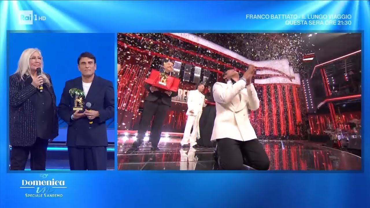 Sal Da Vinci rivede il momento della vittoria con Mara Venier - Domenica In Speciale Sanremo 2026