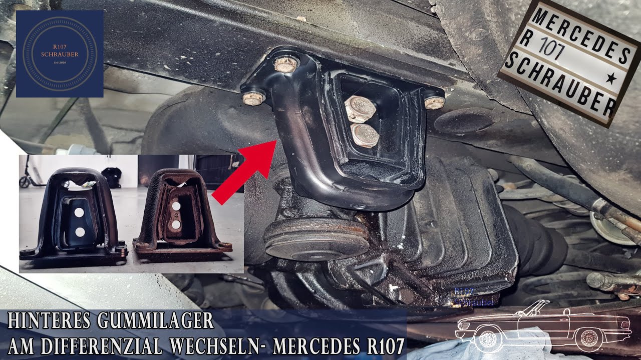 Hinteres Gummilager der Hinderachse wechseln - Mercedes SL R107 Oldtimer
