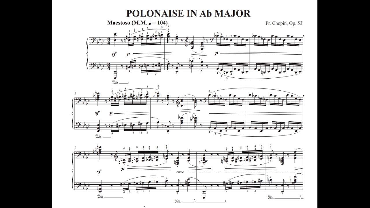 Chopin: Polonaise in A-flat Major, Op. 53 (Paderewski)