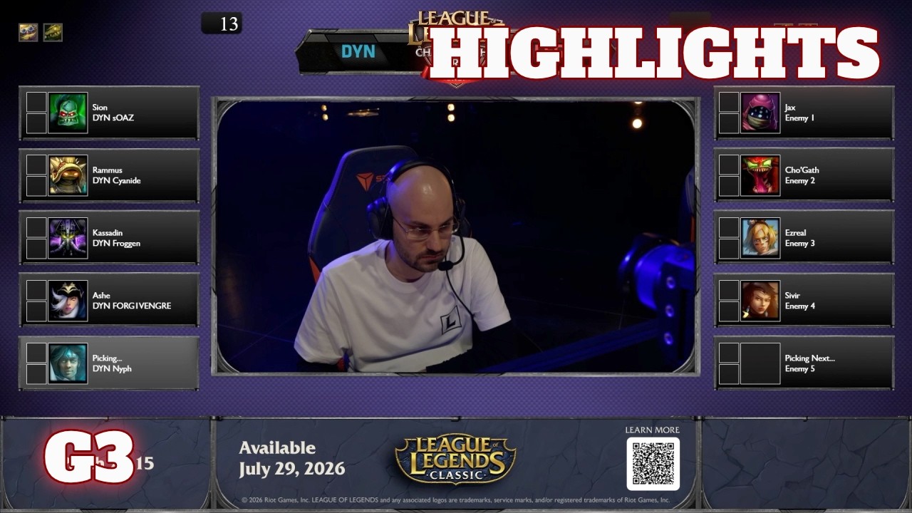 Legacy vs Dynasty - Game 3 Highlights (ft. Alex Ich, Forg1ven, Froggen) | EU LCS Classic Show Match