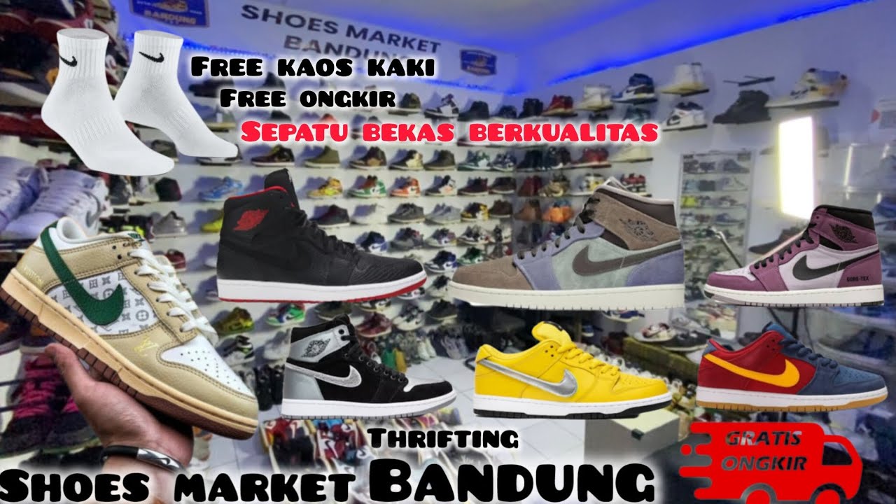 Thrifting di kota bandung , SECOND SHOES BRANDED , air Jordan 1 , Nike SB vintage ada disini ‼️