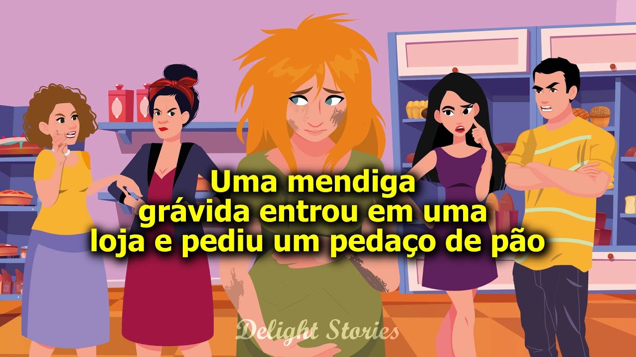 Todos apontaram o dedo para uma garota grávida em roupa suja pedindo um pedaço de pão