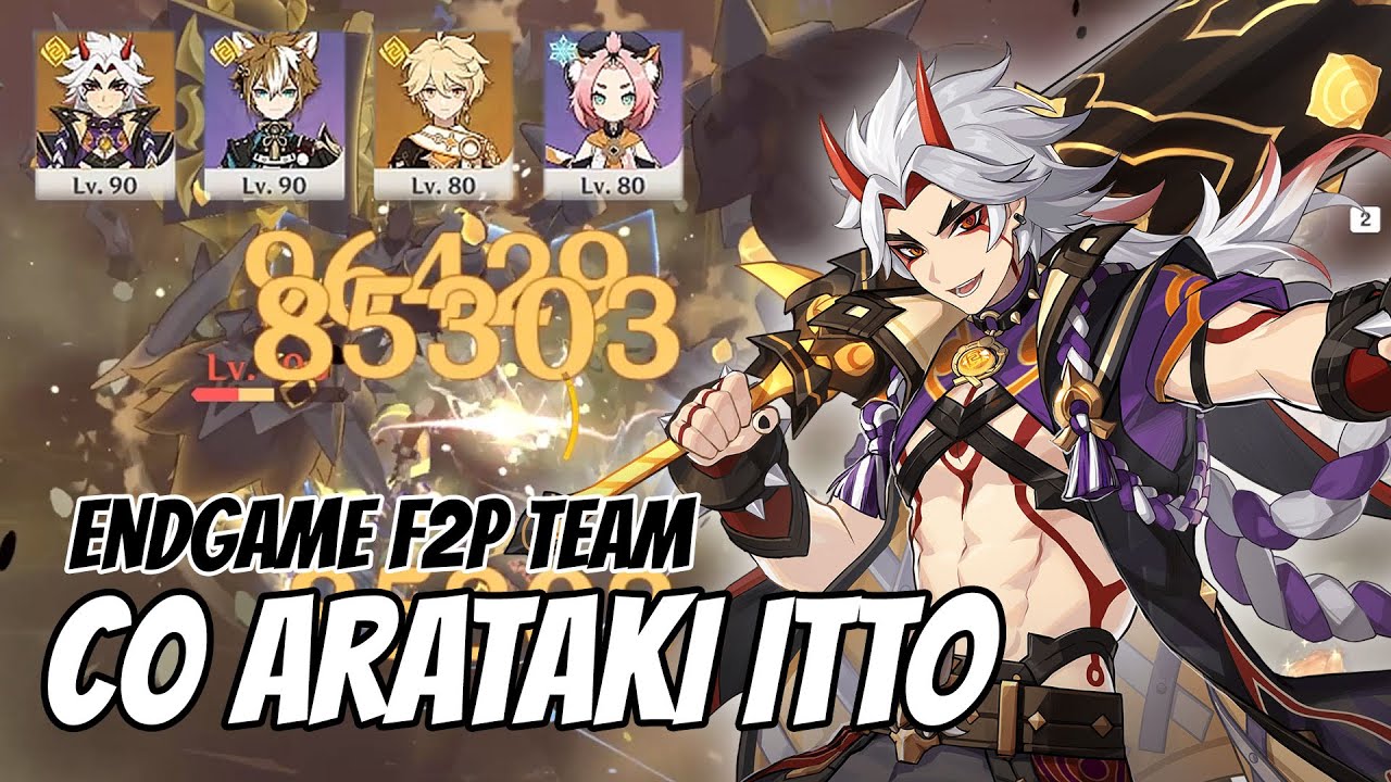 C0 Arataki Itto R5 Whiteblind in F2P Team - Spiral Abyss 2.3 Floor 12 | Genshin Impact