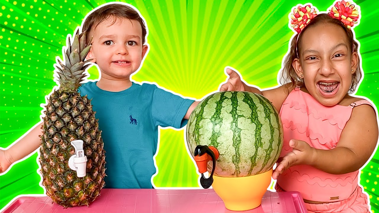 MC Divertida e baby JP em História Engraçada sobre Frutas e Vegetais Saborosos para Crianças