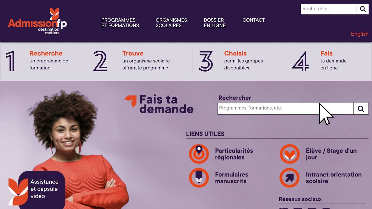 Faire une demande d'admission en formation professionnelle sur AdmissionFP (TUTO)