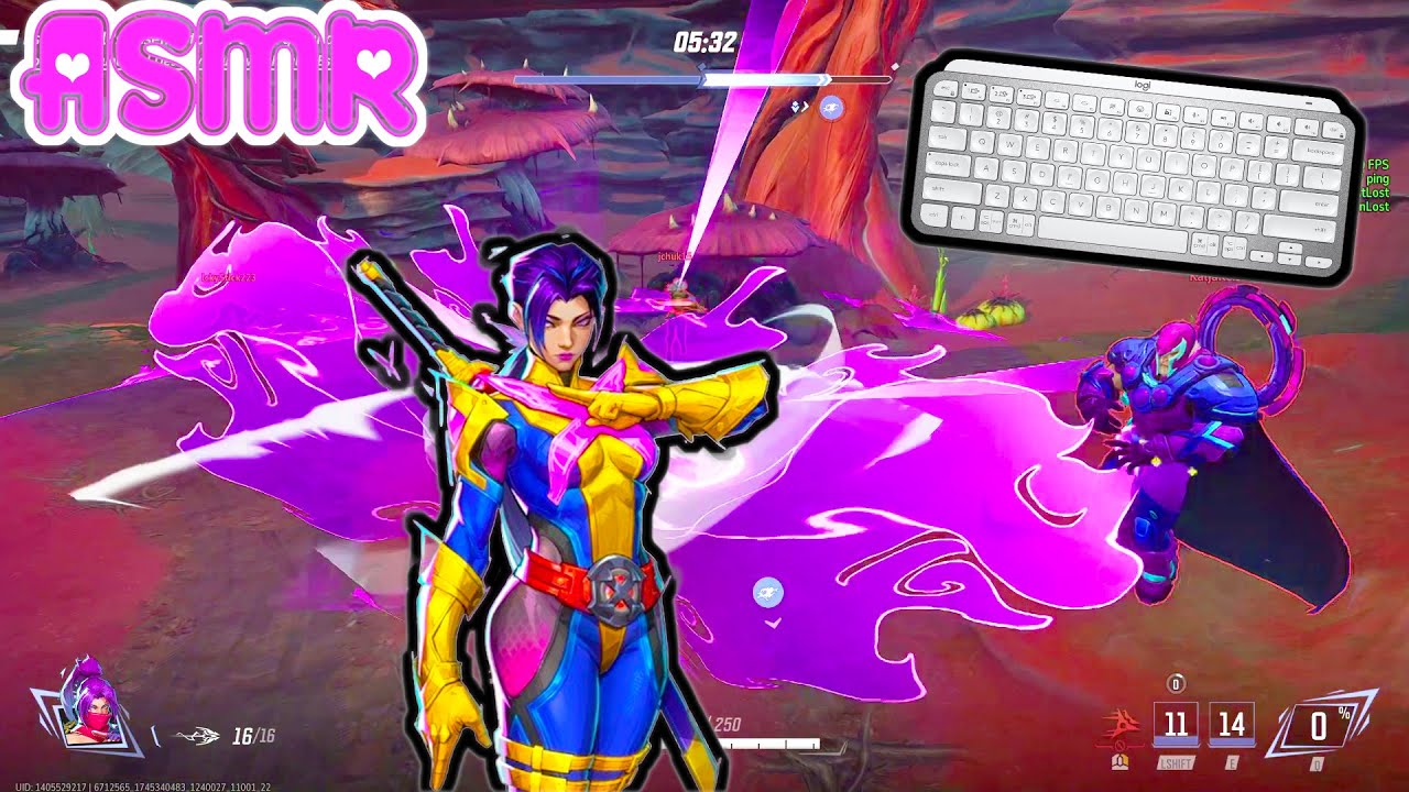 ASMR Gaming 🍀 Marvel Rivals Psylocke Relaxing Gum Chewing + Keyboard Sounds 💤 🌸