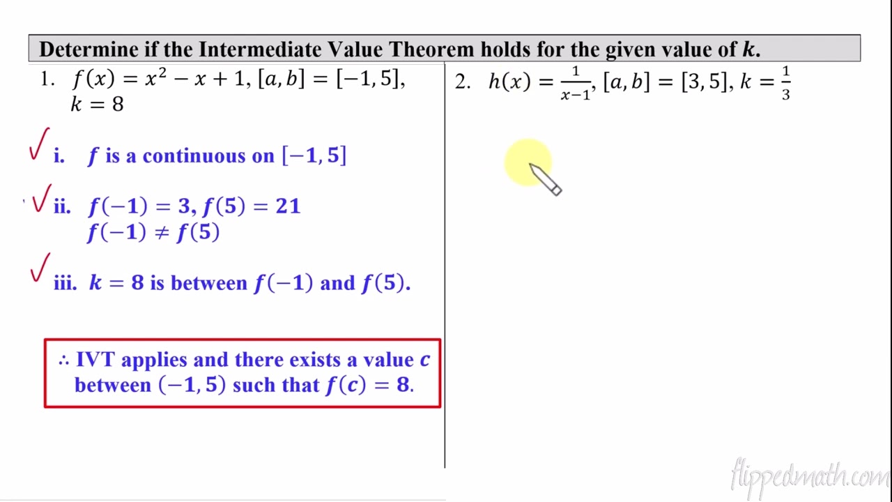 Calculus AB/BC – 1.16 Intermediate Value Theorem