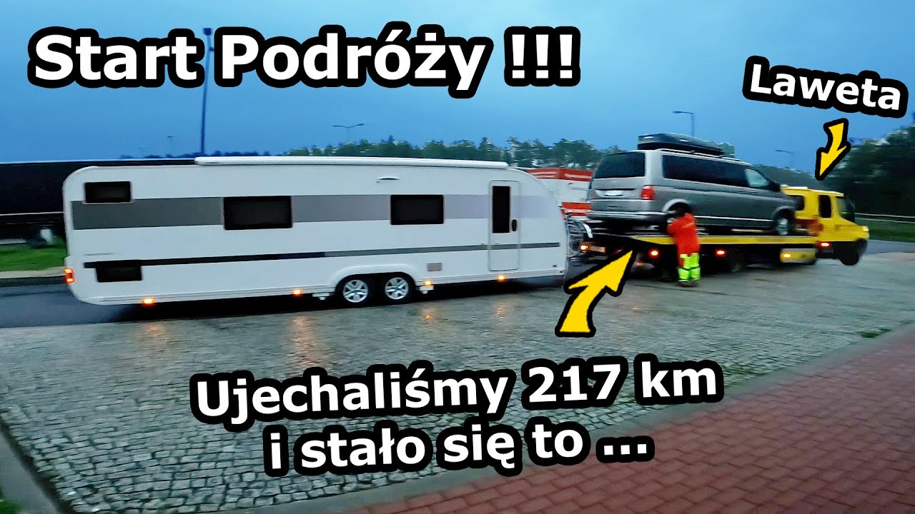 Poważna Awaria naszego Samochodu !!! - Przyjechały po nas 3 Lawety.  *Problemy z Przyczepą (859)