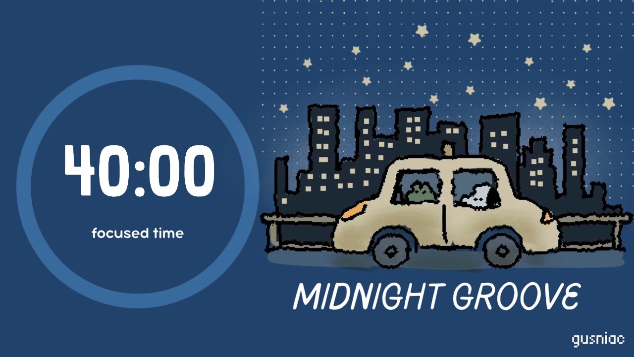 Study With Me | Pomodoro Timer 40/10 x4 | Late Night Taxi 🚕🌙 Jazz, No Mid Ads
