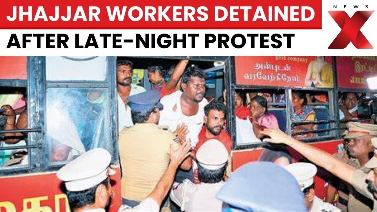 Jhajjar Sanitation Workers Detained After Climbing JCBs During Protest Over Jobs, Wages | NewsX