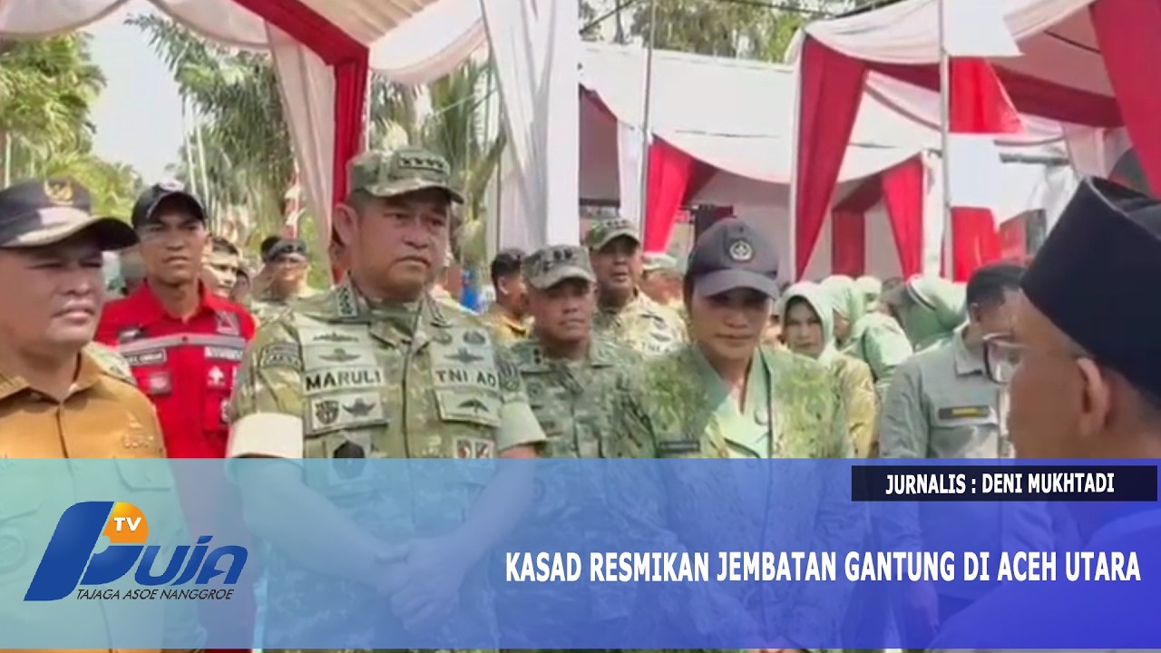 Kasad Resmikan Jembatan Gantung di Aceh Utara