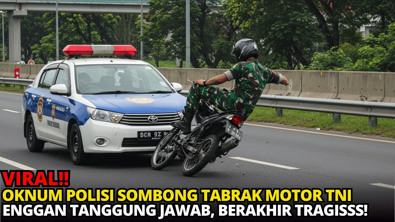 DETIK2 POLISI SOMBONG DIHAJAR  PRAJURIT TNI! TABRAK LARI BERUJUNG PETAKA!