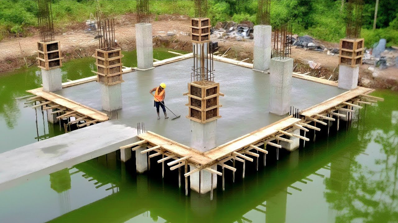 Unbelievable: This woman restored an abandoned fish pond and built a two-story concrete house