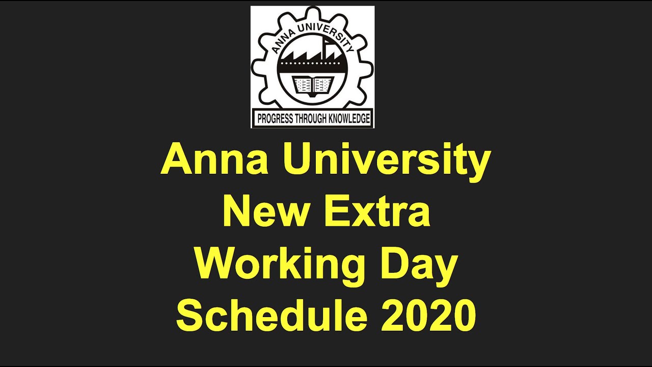 Anna University Saturday Working Day Circular 2020 for Affiliated Colleges