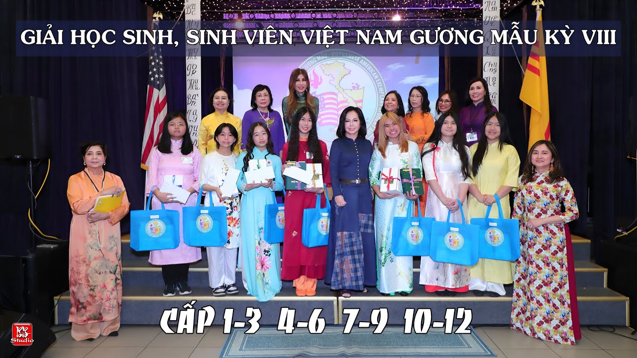 Giải Học Sinh, Sinh Viên Việt Nam Gương Mẫu kỳ VIII - Phát Giải Cấp 1&3 - 4&6 - 7&9 - 10&12