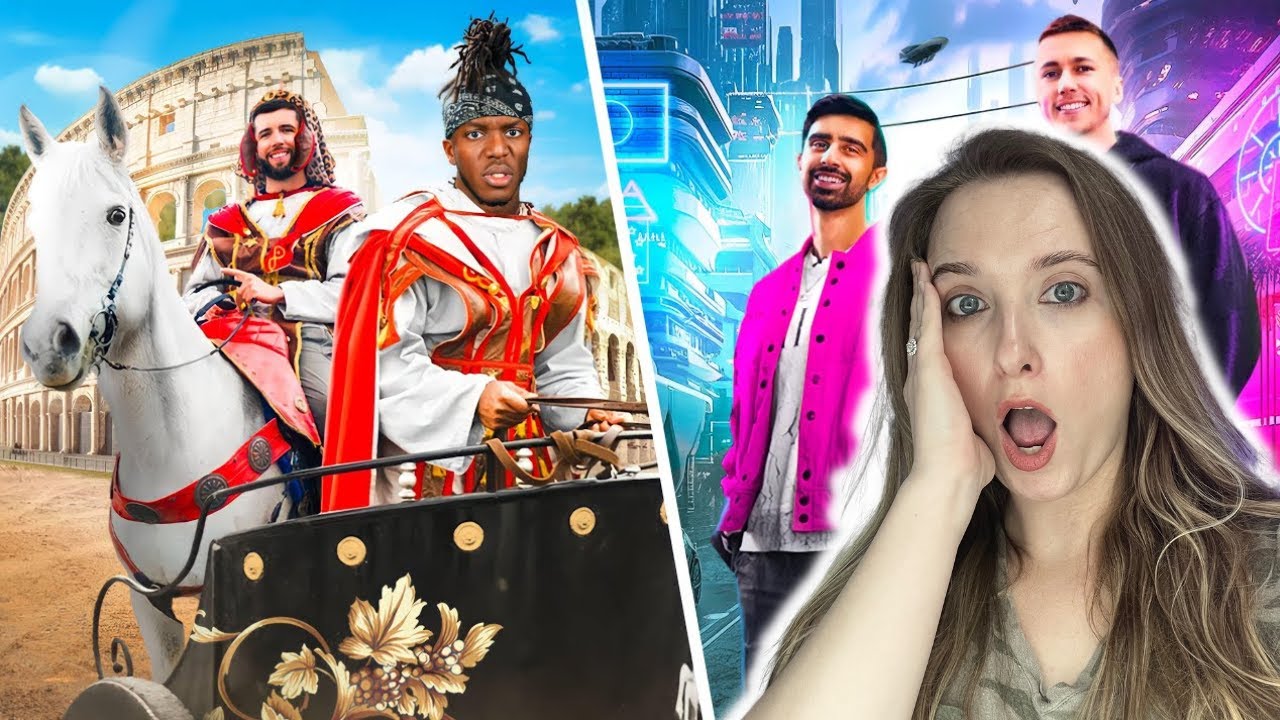 SIDEMEN $100,000 ANCIENT VS FUTURISTIC HOLIDAY - egirl reacts