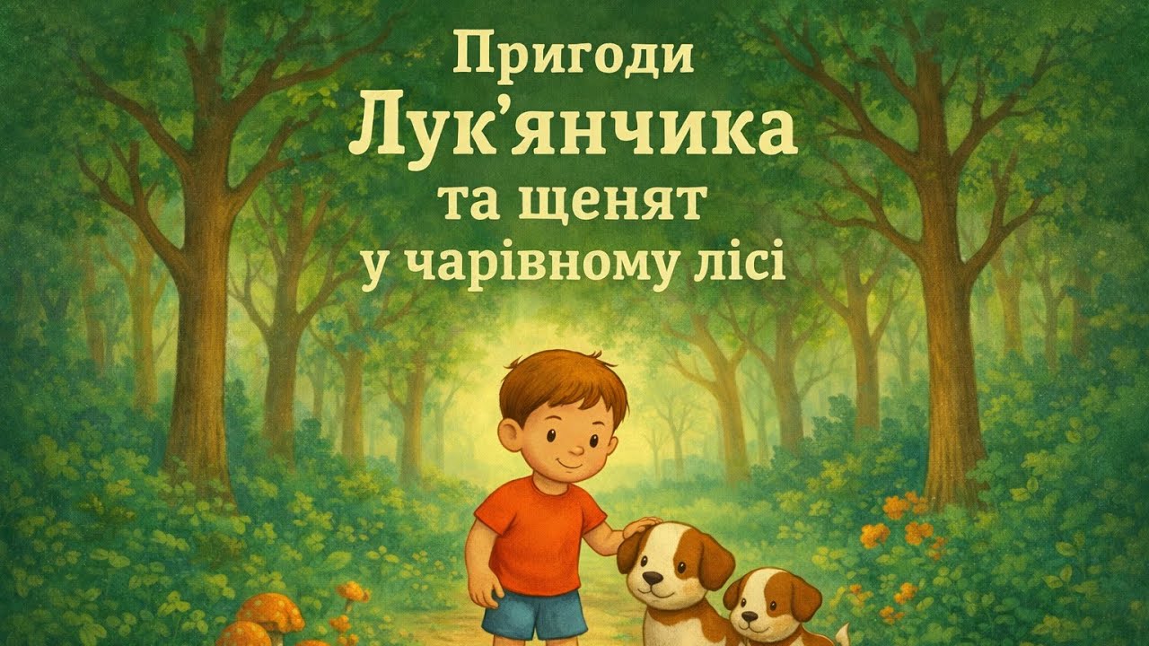 Пригоди Лук'янчика та щенят у чарівному лісі | Казки українською | Аудіоказка для дітей | Kazkify