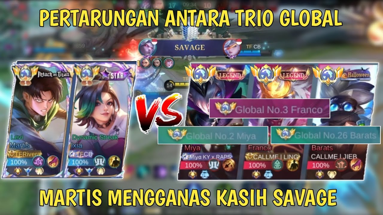 LAGI LIVE KETEMU MIYA KY TRIO GLOBAL DENGAN FRANCO BARATS LANGSUNG KASIH PAHAM SAVAGE -Mobile Legend
