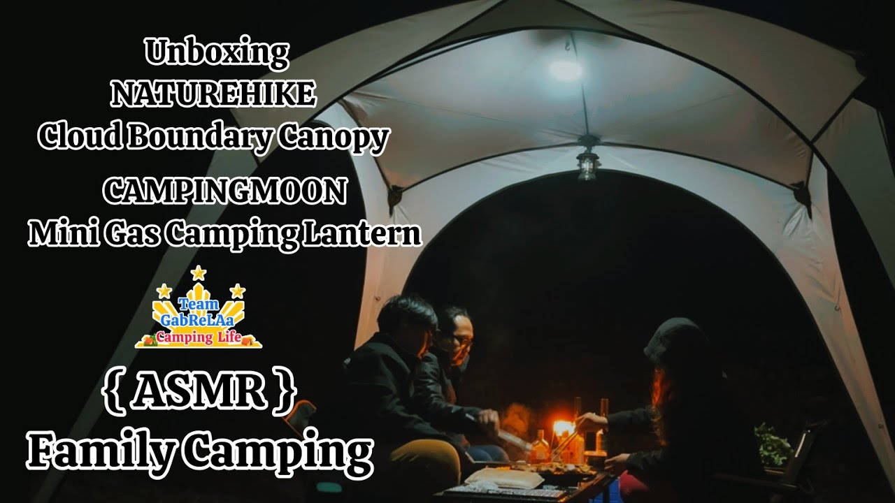 Naturehike Cloud Boundary Canopy | Campingmoon Lantern | Family Camping | ASMR | CAMPING LIFE
